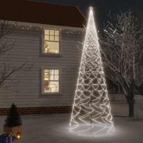 Christmas Tree With Spike Cool White Powder-coated stee...