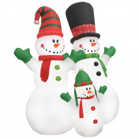 Inflatable Snowman Family Multicolor Fabric with PU coa...