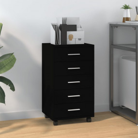 Drawer Cabinet Black Engineered wood, aluminum Medium