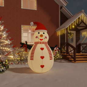 Inflatable Snowman White, red, and black
