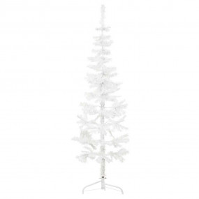 Artificial Half Christmas Tree White PVC Slim