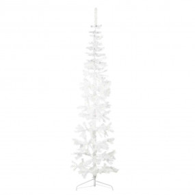 Artificial Half Christmas Tree White PVC Slim Decorativ...