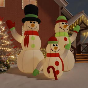 Inflatable Snowman Family Multicolor Oxford fabric with...