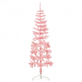 Slim Fake Half Christmas Tree Pink PVC Slim Decorative ...