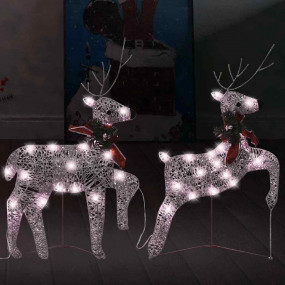 Christmas Reindeer Set of 2 Gold Mesh Medium Christmas ...