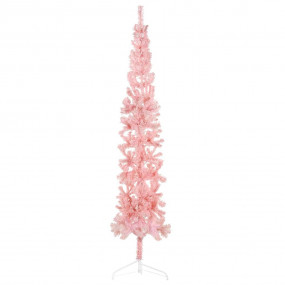 Artificial Half Christmas Tree Pink PVC, Steel 82.7 in