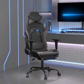 Gaming Chair Black and gray Faux leather, metal, plywoo...