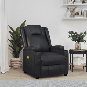 Massage Chair Black Faux leather, metal, solid wood, pl...