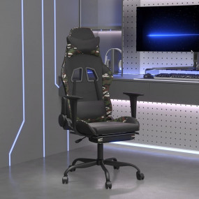 Gaming Chair Black and camouflage Faux leather, metal, ...