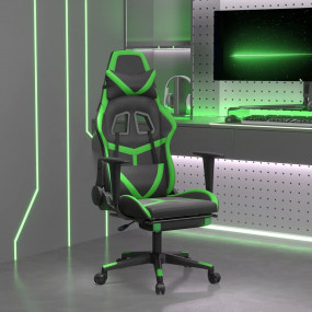 Gaming Chair Black and green Faux leather, metal, plywo...