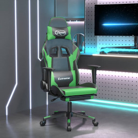 Gaming Chair Black and green Faux leather, metal, plywo...