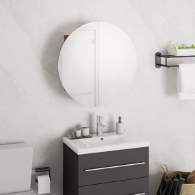 Bathroom Cabinet Oak Engineered wood, glass, PVC, coppe...