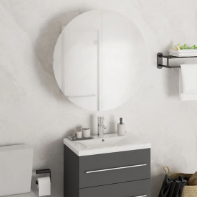 Bathroom Cabinet White Engineered Wood Small Bathroom C...