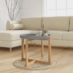 Coffee Table Grey Engineered wood, Solid pine wood Smal...