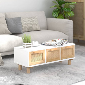 Coffee Table White Engineered wood, Solid pinewood, Nat...