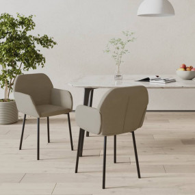 Dining Chair Set of 2 Light Grey
