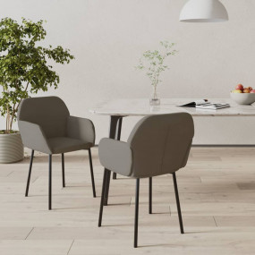 Dining Chair Set of 2 Dark Grey