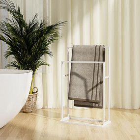 Towel Rack White Iron Industrial Towel Rack Rectangular