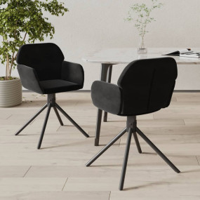 Swivel Dining Chair Set of 2 Black