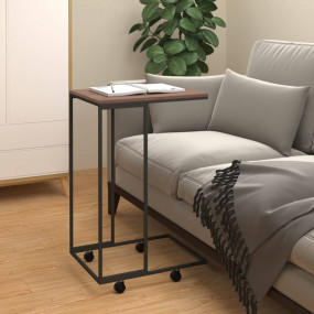 Side Table Black and brown Engineered wood, Iron Compac...