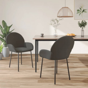 Dining Chair Set of 2 Dark grey