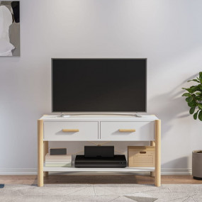 TV Cabinet White Engineered wood, solid pine Medium TV ...