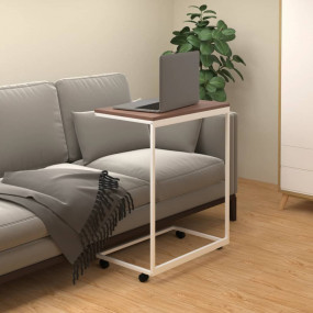 Side Table White Engineered wood Small Portable Accent ...