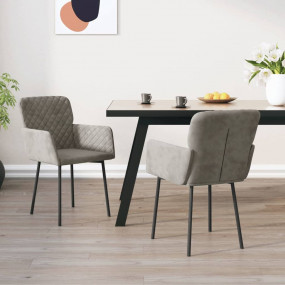 Dining Chair Set of 2 Light Grey