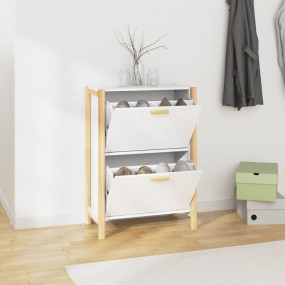 Shoe Cabinet White Engineered wood Medium Shoe Cabinet