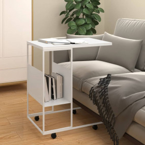 Side Table White Engineered wood, iron Medium Side Tabl...