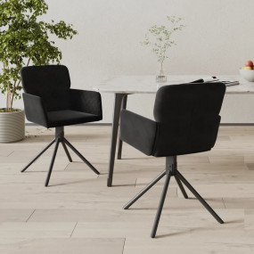 Swivel Dining Chair Set of 2 Black