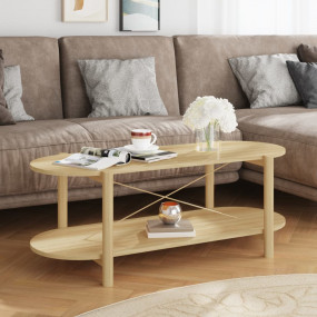 Coffee Table Brown Engineered wood 43.3x18.9x15.7 in St...