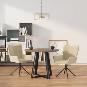Swivel Dining Chair Set of 2 Cream