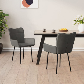 Dining Chair Set of 2 Dark Grey