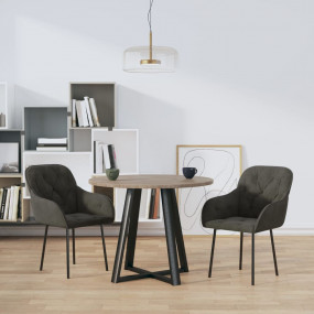 Dining Chair Set of 2 Dark Grey