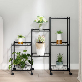 Flower Stand Black Powder-coated iron Medium Adjustable...