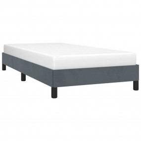 Bed Frame Dark gray Velvet (100% polyester), Plywood, E...
