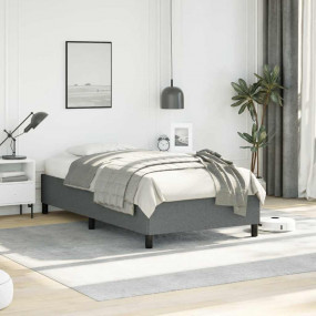 Bed Frame Dark gray Polyester, Plywood, Engineered Wood...