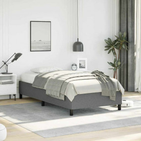 Bed Frame Dark gray Polyester, Plywood, Engineered wood...