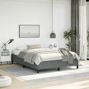 Bed Frame Dark Grey 100% Polyester Fabric, Plywood, Eng...