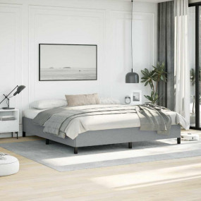 Bed Frame Light Gray 100% polyester fabric, plywood, en...