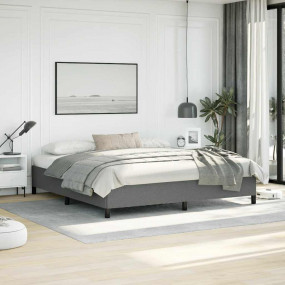 Bed Frame Dark Gray Polyester Fabric, Plywood, Engineer...