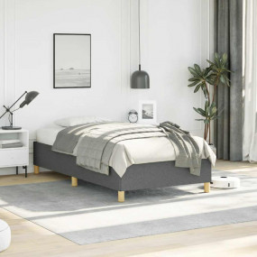 Bed Frame Dark grey 100% polyester, plywood, engineered...
