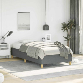 Bed Frame Dark Grey Polyester, Plywood, Engineered Wood...