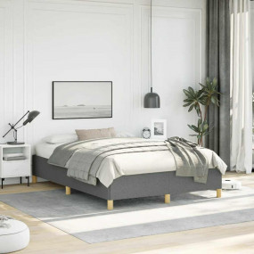 Bed Frame Dark Grey Fabric, Plywood, Engineered Wood Fu...
