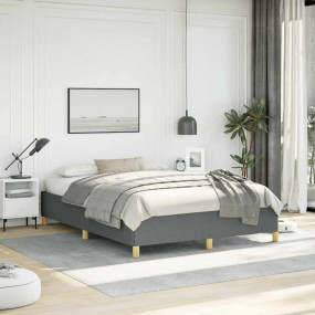Bed Frame Dark Gray Polyester Queen Bed Frame Rectangul...