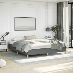 Bed Frame Dark gray Polyester fabric, plywood, engineer...