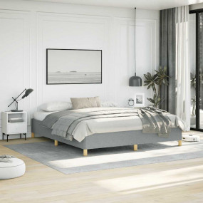 Bed Frame Light Gray Polyester California King Durable