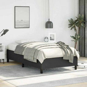 Bed Frame Black Faux leather, Plywood, Engineered wood ...