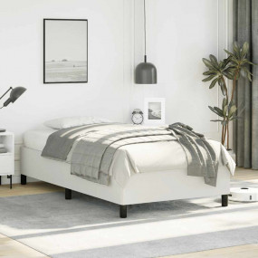 Bed Frame White Faux leather, plywood, engineered wood ...